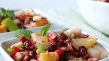 Cranberry Winter Fruit Salad with Honey Orange Dressing