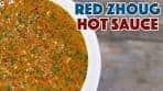 Crazy Spicy! How To Make Red Zhug Hot Sauce Recipe Red ...