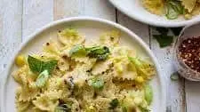 Creamy Corn Pasta With Basil