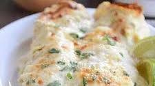 Creamy Green Chile Chicken Enchiladas