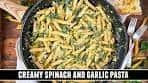 CREAMY Spinach & Garlic Pasta | Healthy ONE-PAN 30 ...