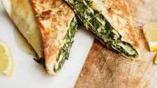 Crunchy Feta, Olive and Spinach Wrap Recipe