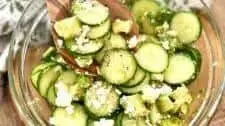 Cucumber, Avocado & Feta Salad with Garlic Pomegranate Balsamic Dressing