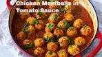 Delicious Chicken Meatballs In Savory Tomato Sauce!