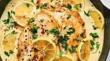 Easy, Creamy Lemon Garlic Skillet Chicken