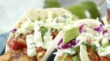 Fish Tacos With Garlic Lime Crema Sauce