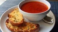 Fresh Tomato Soup with Crispy Cheese Toast