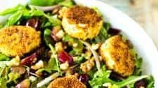 Fried Goat Cheese Salad with Grapes and Walnuts