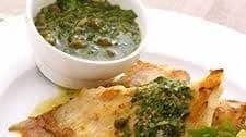 Fried Skate Wings with Warm Green Salsa