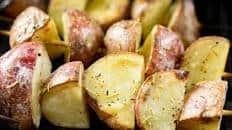 Garlic Rosemary Potato Skewers