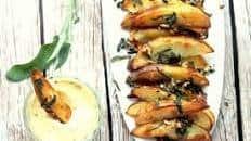 Garlic Sage Potato Wedges with Truffled Mustard Mayonnaise