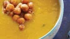 Ginger Acorn Squash Soup with Spicy Chickpeas