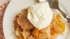 Ginger Pecan Peach Cobbler