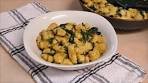 Gnocchi in Spinach & Garlic Butter Sauce.