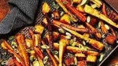 Gochujang roasted root veg