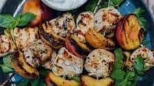 Greek-Style Grilled Peach and Chicken Kebabs