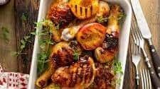 Grilled Chicken with Sticky Peach Glaze