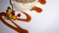 Grilled Opah With Mango Cucumber Salsa Over Coconut Jasmine Rice Cake Recipe
