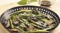 Grilled Parmesan Asparagus and Mushrooms