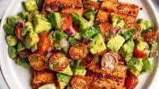 Grilled Salmon with Avocado Salsa (Healthy, Low-Carb, Paleo, Whole30)