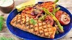 Grilled Salmon with Lemon Dill Yogurt