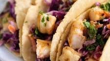 Grilled Shrimp Tacos with Cabbage Slaw