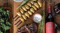 Grilled T-Bone with Garlic-Herb Oil