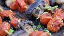 Grilled Tomato And Mushroom Skewers With Garlic Butter