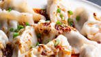 Gyoza with spicy Peanut Sauce | jiaozi, sauce, pork meat ...