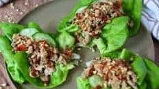 Healthy Asian Spicy Chicken Lettuce Wraps