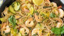 Healthy Lemon Basil Shrimp with Pasta (in 20 Minutes!)