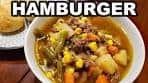 HEARTY Hamburger Soup with Crusty Bread