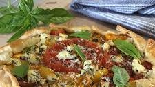 Heirloom Tomatoes Galette with Leeks and Herb Goat Cheese