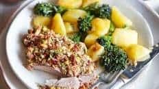 Herb crusted lamb steaks