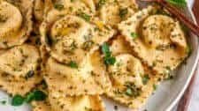 Herbed Three Cheese Homemade Ravioli