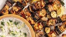 Herby Greek Chicken Skewers With Tzatziki