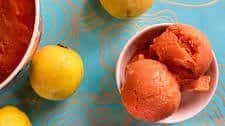 Homemade guava sorbet or sherbet