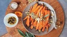 Honey Roasted Carrots with Spicy Citrus, Sage & Pepitas