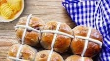 Hot Cross Buns with Whipped Lemon Buttercream