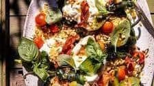 Italian Orzo Salad Stuffed Peppers with Burrata