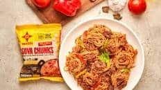 Jollof Spaghetti with Soya Chunks