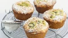 Kiwifruit, lime and coconut muffins