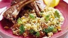 Lamb steaks with Moroccan spiced rice