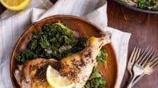 Lemon Garlic Braised Chicken with Kale