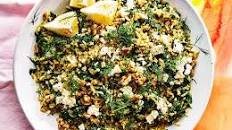 Lemon & spinach rice with feta