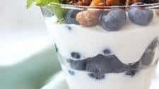 Lemon Yogurt Parfaits with Blueberries and Honey-Glazed Walnuts