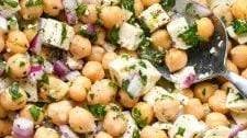 Lemony Chickpea Feta Salad (Gluten Free + Vegan Option)