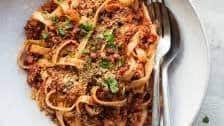 Lentil and mushroom bolognese