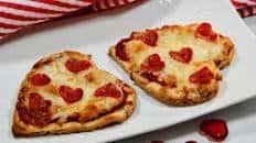 Mini Heart-Shaped Naan Pizzas