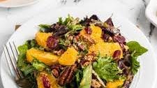 Mixed Green Salad with Oranges, Dried Cranberries and Pecans